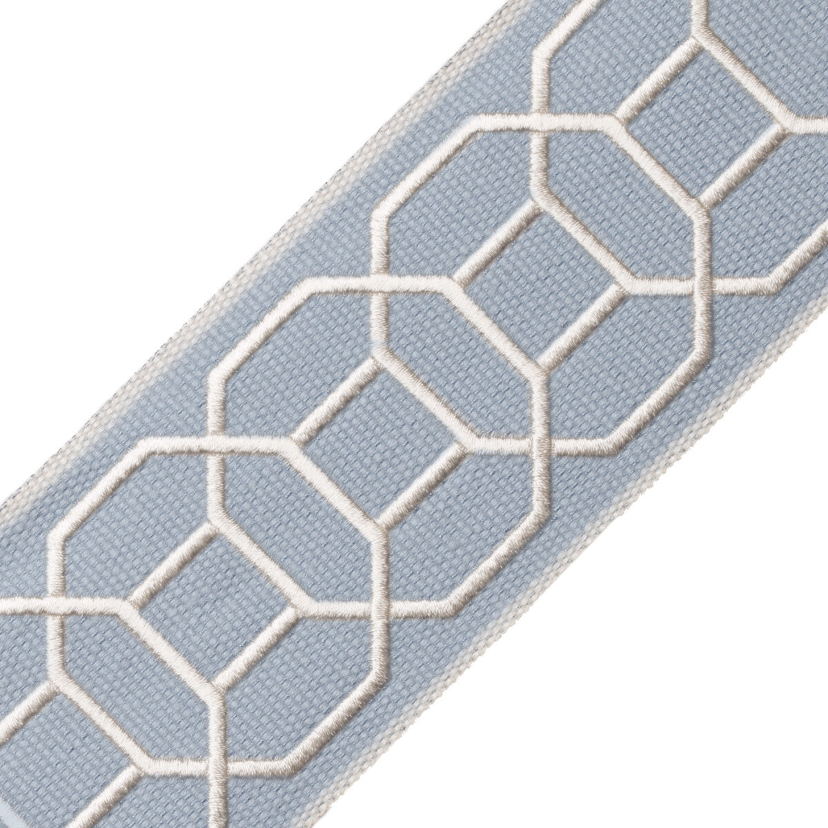 Sakiori Embroidered Border Trim by Samuel & Sons in Porcelain