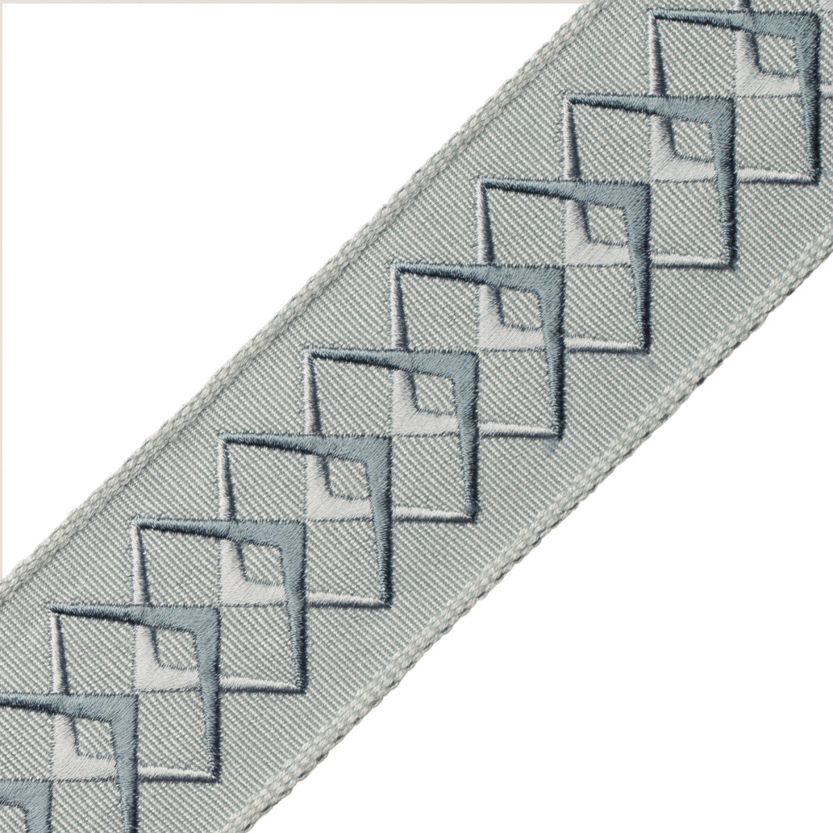 Heko Embroidered Border Trim by Samuel & Sons in Sea Glass