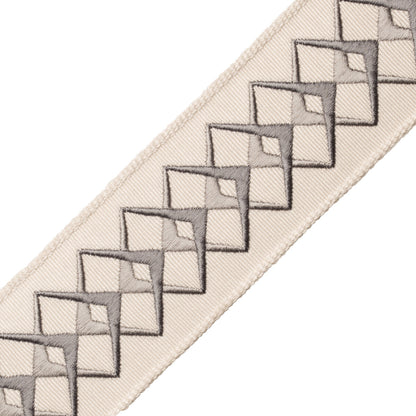 Heko Embroidered Border Trim by Samuel & Sons in Stone