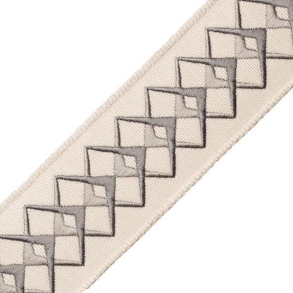Heko Embroidered Border Trim by Samuel & Sons in Stone