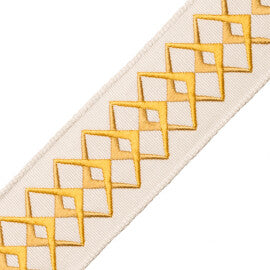 Heko Embroidered Border Trim by Samuel & Sons in Sun