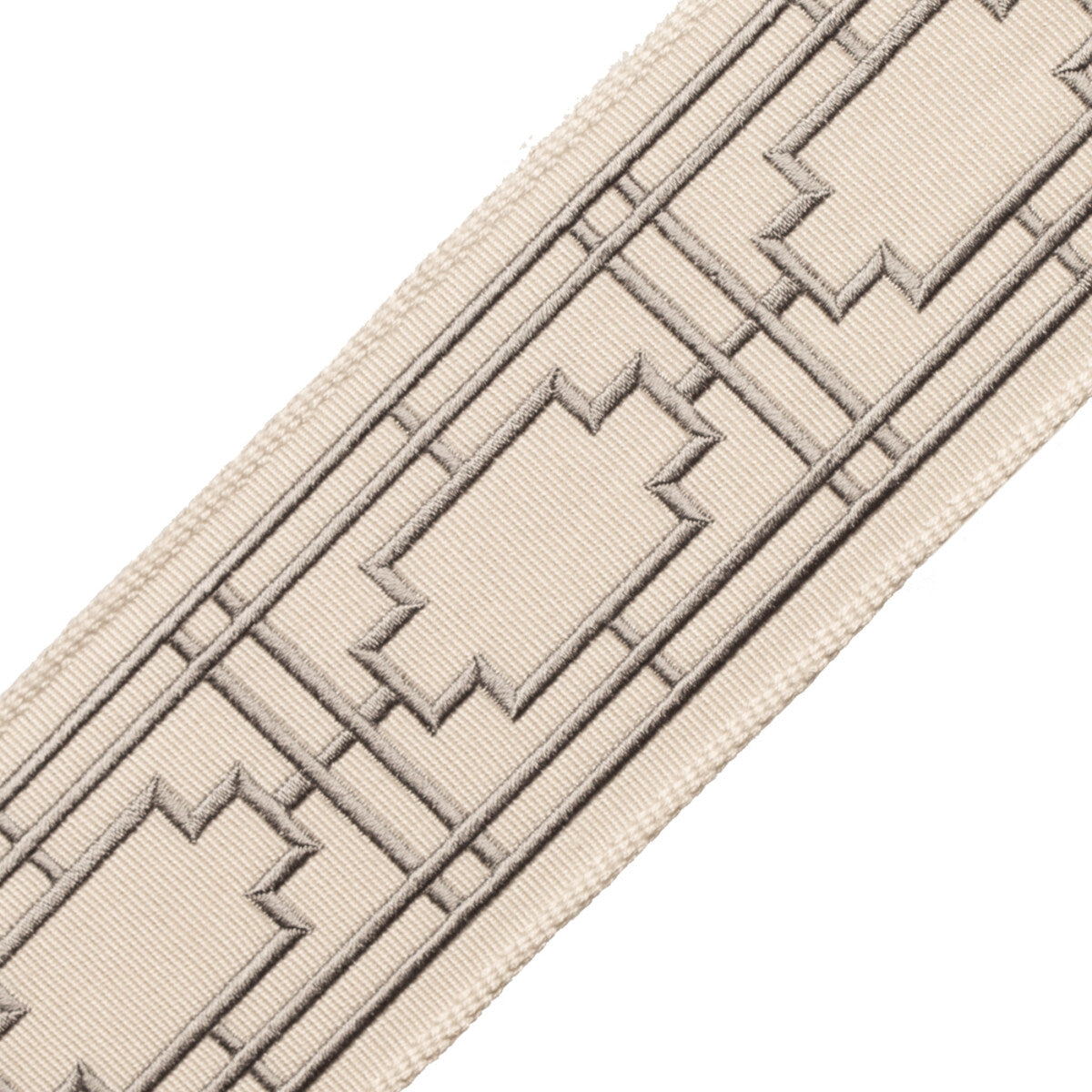 Nagoya Embroidered Border Trim by Samuel & Sons in Fog