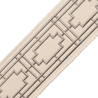 Nagoya Embroidered Border Trim by Samuel & Sons in Fog