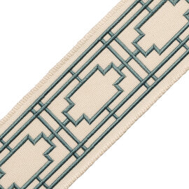 Nagoya Embroidered Border Trim by Samuel & Sons in Mineral