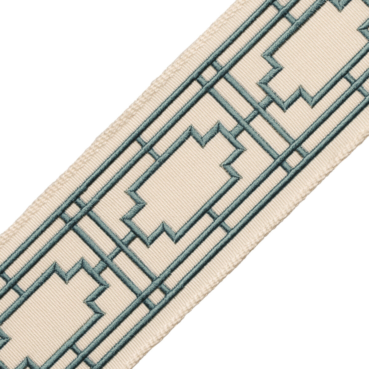 Nagoya Embroidered Border Trim by Samuel & Sons in Mineral