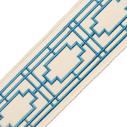 Nagoya Embroidered Border Trim by Samuel & Sons in Waterfall