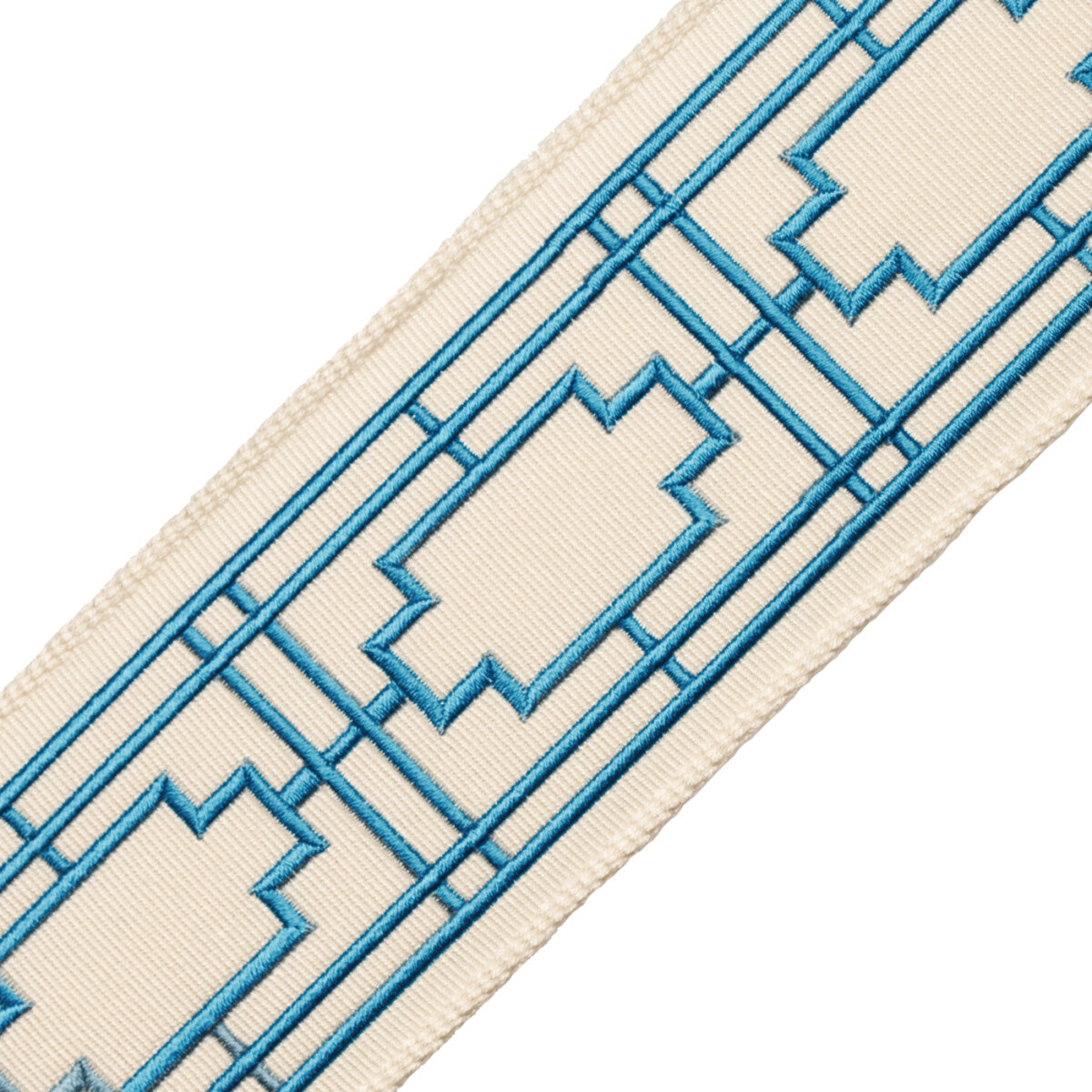 Nagoya Embroidered Border Trim by Samuel & Sons in Waterfall