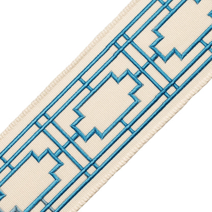 Nagoya Embroidered Border Trim by Samuel & Sons in Waterfall