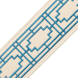 Nagoya Embroidered Border Trim by Samuel & Sons in Waterfall