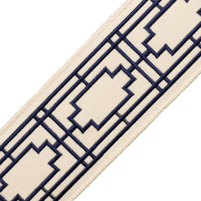 Nagoya Embroidered Border Trim by Samuel & Sons in Ink