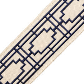 Nagoya Embroidered Border Trim by Samuel & Sons in Ink