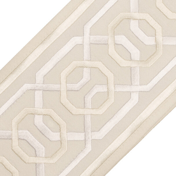 Odori Embroidered Border Trim by Samuel & Sons in Salt
