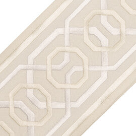 Odori Embroidered Border Trim by Samuel & Sons in Salt