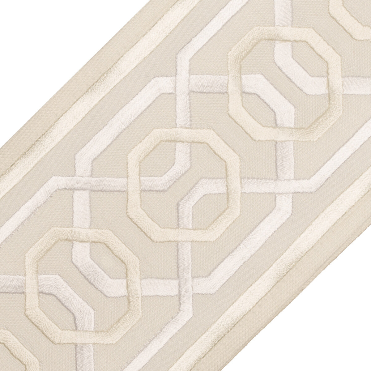 Odori Embroidered Border Trim by Samuel & Sons in Salt