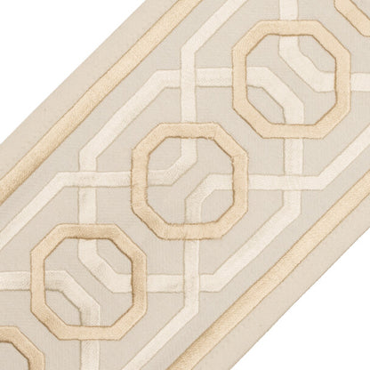 Odori Embroidered Border Trim by Samuel & Sons in Sandstone
