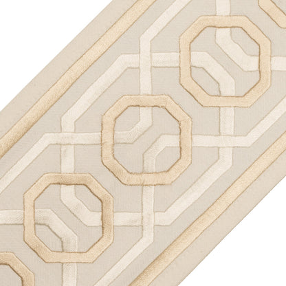 Odori Embroidered Border Trim by Samuel & Sons in Sandstone