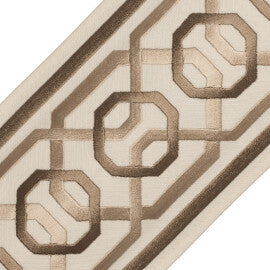 Odori Embroidered Border Trim by Samuel & Sons in Mushroom