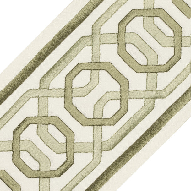 Odori Embroidered Border Trim by Samuel & Sons in Celadon