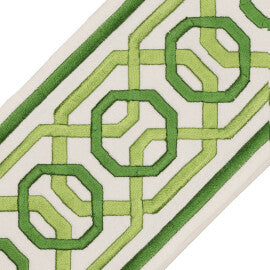 Odori Embroidered Border Trim by Samuel & Sons in Emerald