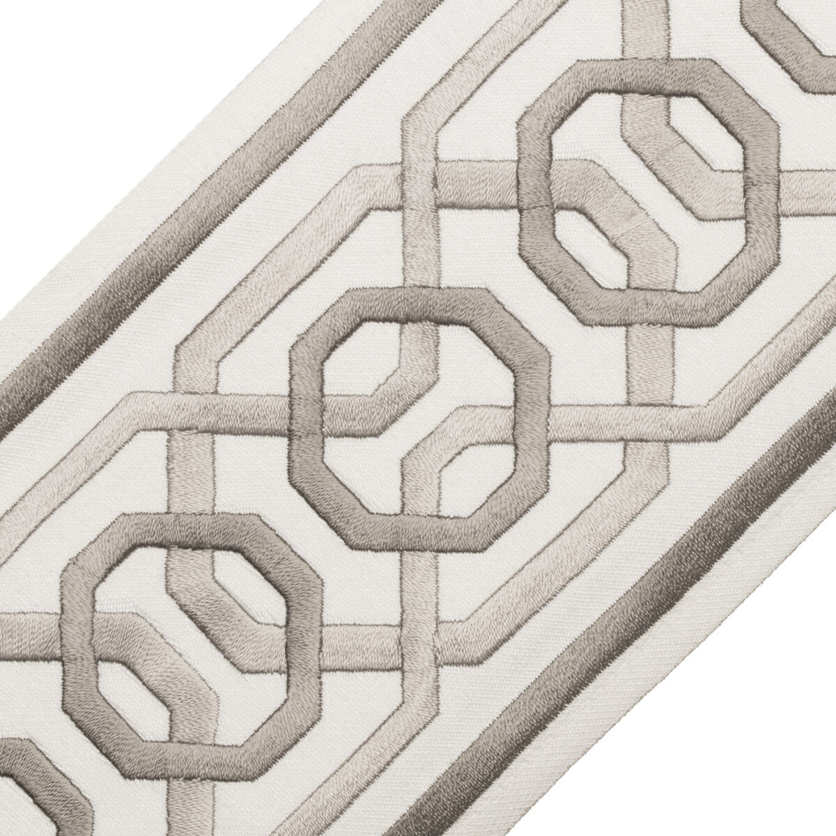 Odori Embroidered Border Trim by Samuel & Sons in Pebble