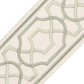 Maru Embroidered Border Trim by Samuel & Sons in Jade
