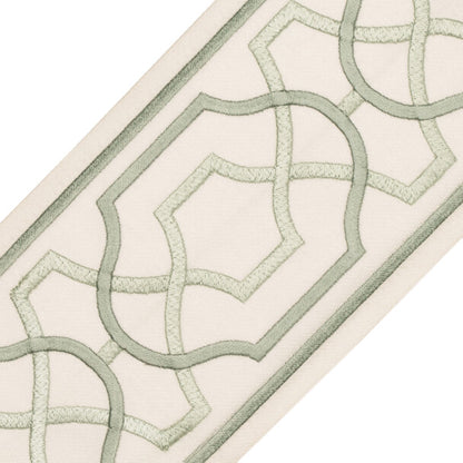 Maru Embroidered Border Trim by Samuel & Sons in Jade
