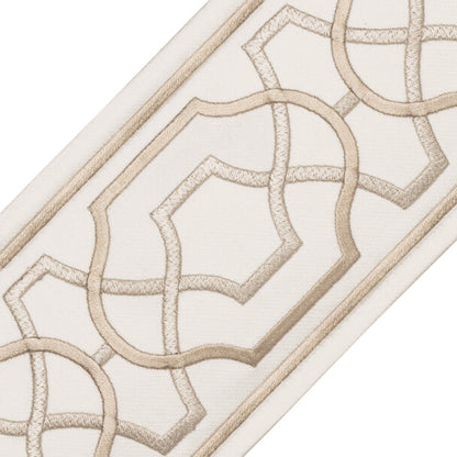 Maru Embroidered Border Trim by Samuel & Sons in Rice Paper