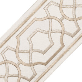 Maru Embroidered Border Trim by Samuel & Sons in Rice Paper