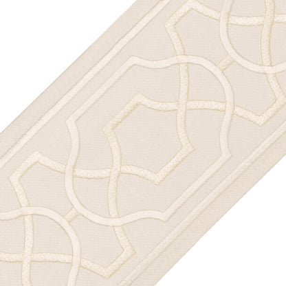 Maru Embroidered Border Trim by Samuel & Sons in Sake