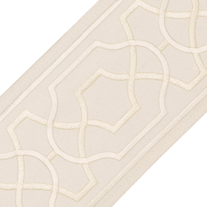 Maru Embroidered Border Trim by Samuel & Sons in Sake
