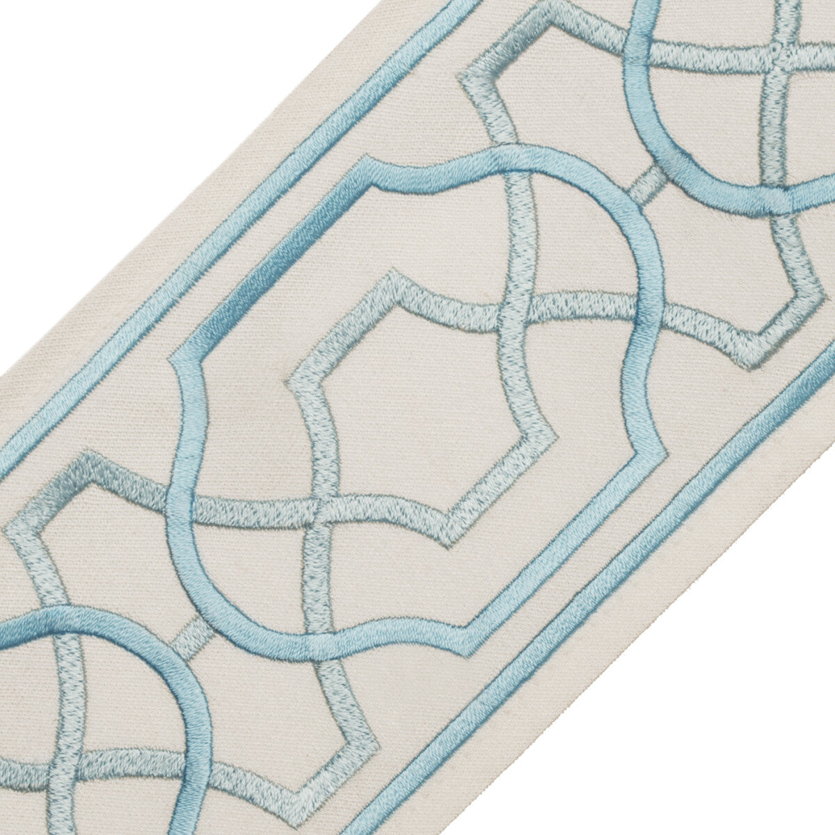 Maru Embroidered Border Trim by Samuel & Sons in Dewdrop