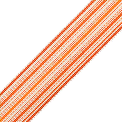 Preston Silk Striped Border Trim by Samuel & Sons in Clementine
