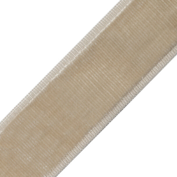 Sloane Velvet Border Trim by Samuel & Sons in Oyster
