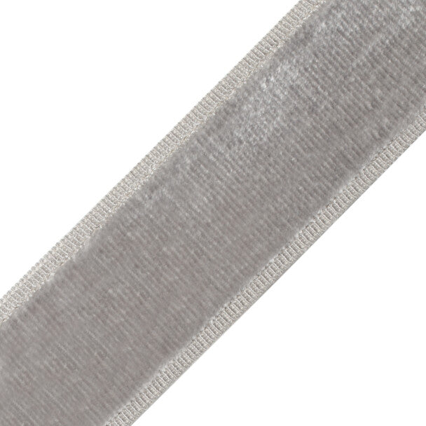 Sloane Velvet Border Trim by Samuel & Sons in Fog