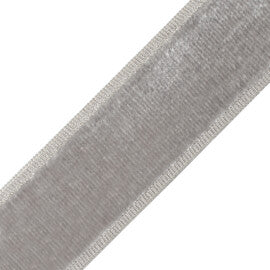 Sloane Velvet Border Trim by Samuel & Sons in Fog