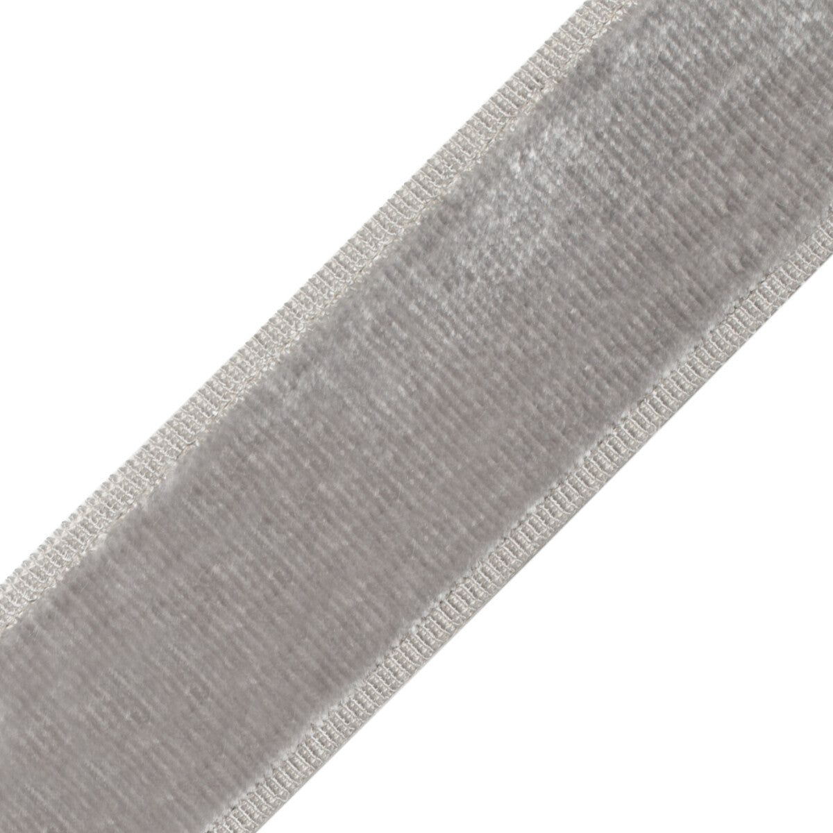 Sloane Velvet Border Trim by Samuel & Sons in Fog