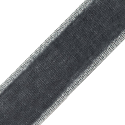 Sloane Velvet Border Trim by Samuel & Sons in Graphite