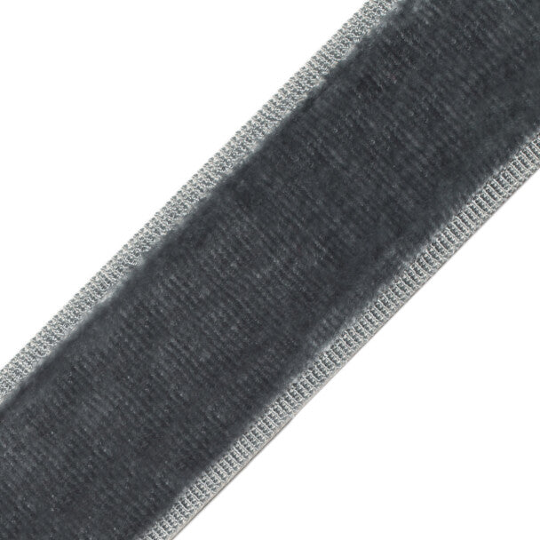 Sloane Velvet Border Trim by Samuel & Sons in Graphite