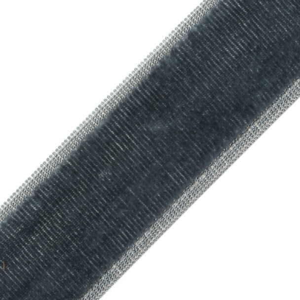 Sloane Velvet Border Trim by Samuel & Sons in Marengo