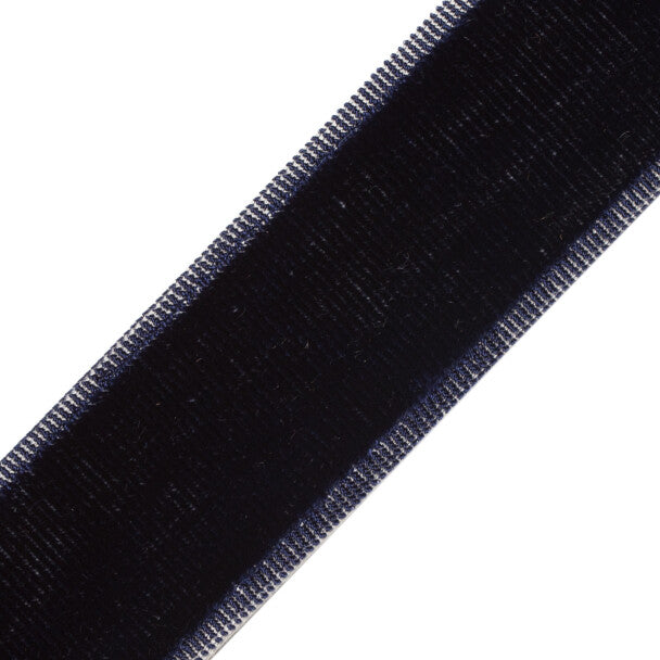 Sloane Velvet Border Trim by Samuel & Sons in Navy