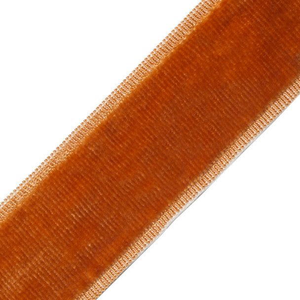 Sloane Velvet Border Trim by Samuel & Sons in Apricot