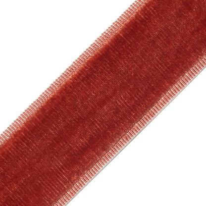 Sloane Velvet Border Trim by Samuel & Sons in Russet