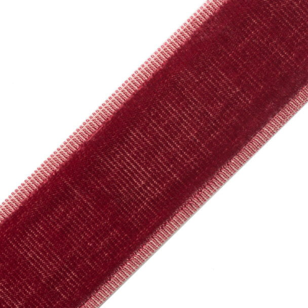 Sloane Velvet Border Trim by Samuel & Sons in Crimson