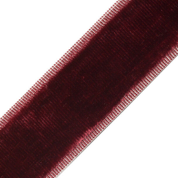 Sloane Velvet Border Trim by Samuel & Sons in Merlot
