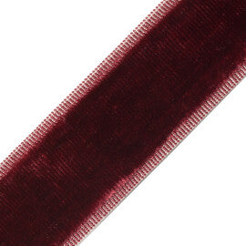Sloane Velvet Border Trim by Samuel & Sons in Merlot