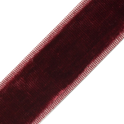 Sloane Velvet Border Trim by Samuel & Sons in Merlot