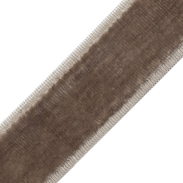 Sloane Velvet Border Trim by Samuel & Sons in Fawn