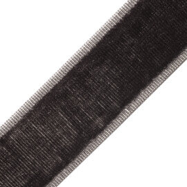 Sloane Velvet Border Trim by Samuel & Sons in Charcoal