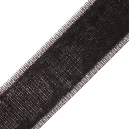 Sloane Velvet Border Trim by Samuel & Sons in Charcoal