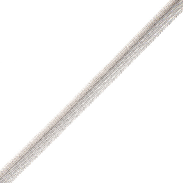 Oberon Woven Cord With Tape Trim by Samuel & Sons in Platinum